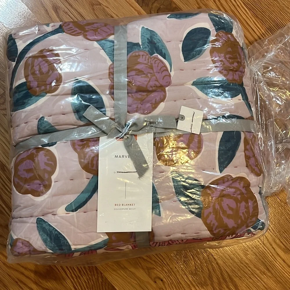 Anthropologie Marvele Patchwork Bed Blanket 60” x 80” NWT
